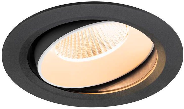 SLV NUMINOS® MOVE XL, Deckeneinbauleuchte, 2700 K, 40°, IP20, rund, schwarz / weiß