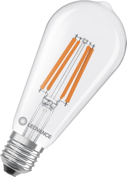 LEDVANCE LED Classic Edison 60 Glühfaden Energieeffizienzklasse A S 3,8 W 827 Klar E27
