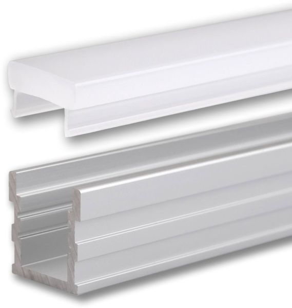 ISOLED LED Profil GROUND-OUT16, befahrbar, Aluminium eloxiert, 200cm, inkl. Abdeckung opal