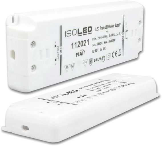 ISOLED LED Trafo 24V/DC, 0-50W, ultraflach, SELV