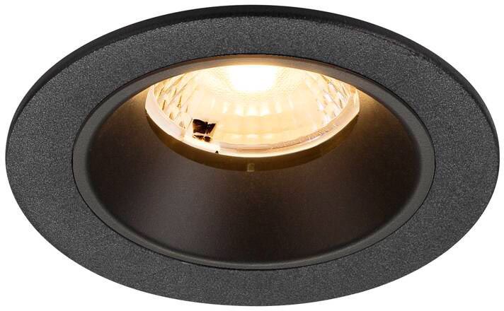 SLV NUMINOS® S, Deckeneinbauleuchte, 3000 K, 40°, IP20, rund, schwarz