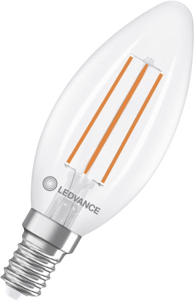 LEDVANCE LED Classic B 40 Glühfaden Energieeffizienzklasse A S 2,2 W 827 Klar E14
