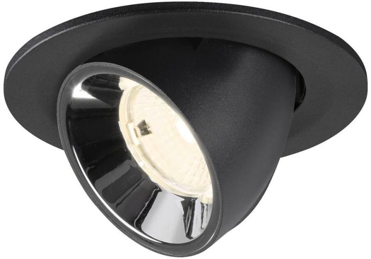 SLV NUMINOS® GIMBLE S, Deckeneinbauleuchte schwarz/chrom 4000 K 55°