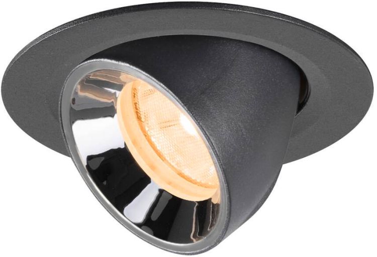 SLV NUMINOS® GIMBLE XS, Deckeneinbauleuchte schwarz/chrom 2700 K 20°
