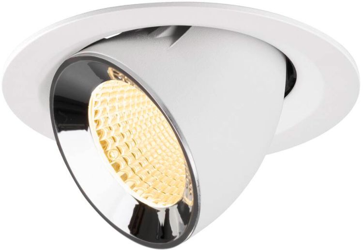 SLV NUMINOS® GIMBLE M, Deckeneinbauleuchte weiß/chrom 3000 K 40°
