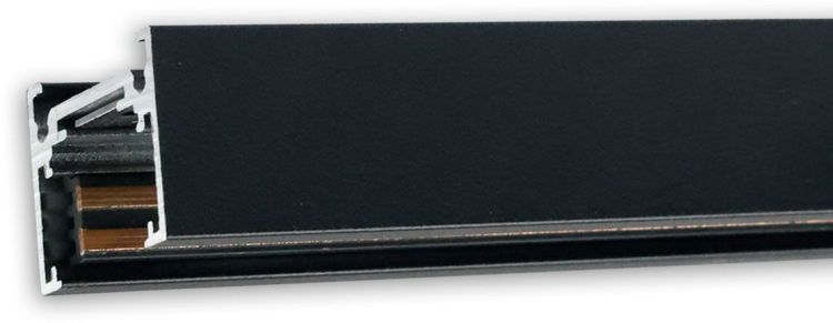 ISOLED Track48 Aufbauschiene flat, schwarz, 300cm, 4-polig, inkl. Endkappen und Schutzcover