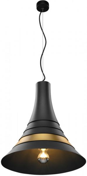 SLV BATO 45 PD, Indoor Pendelleuchte, schwarz/messing, E27, max. 60W