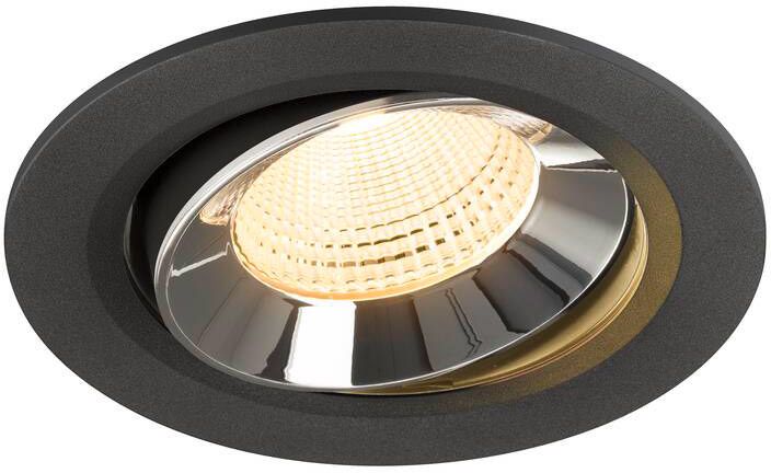 SLV NUMINOS® MOVE L, Deckeneinbauleuchte schwarz/chrom 3000 K 55°