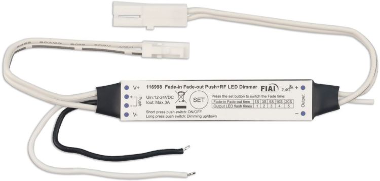 ISOLED Sys-Pro Push/Funk Mini Soft-On PWM-Dimmer MiniAMP, 12-24V DC, 3A