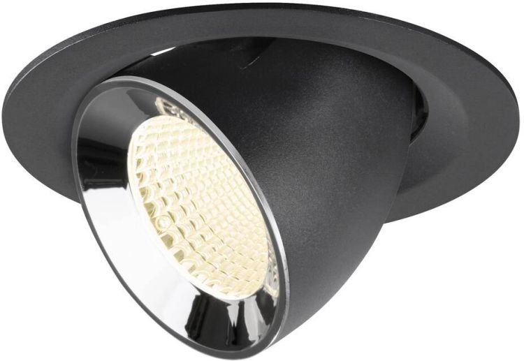 SLV NUMINOS® GIMBLE M, Deckeneinbauleuchte schwarz/chrom 4000 K 40°