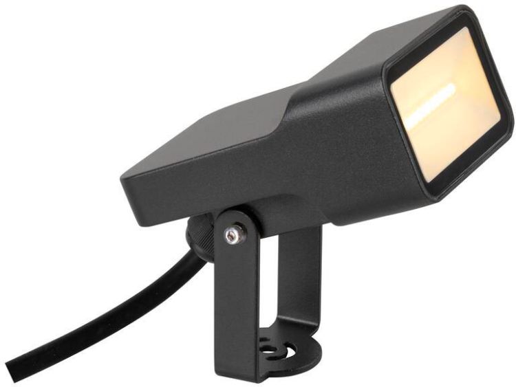SLV SYNA WIDE, Erdspiessleuchte, 3000 K, 115°, IP65, eckig, schwarz