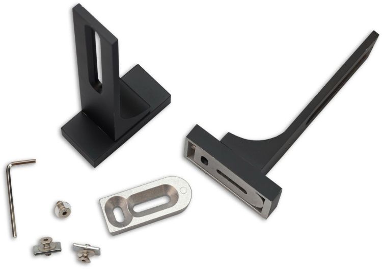 ISOLED Wandausleger für Gardinenprofile, lang, 2 Stück, schwarz