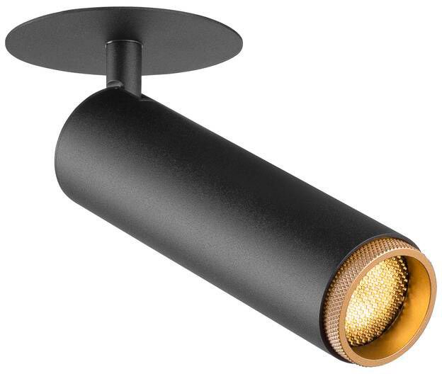 SLV GRIP! M, Deckeneinbauleuchte, PHASE, 3000 K, 42°, IP20, zylindrisch, schwarz / gold