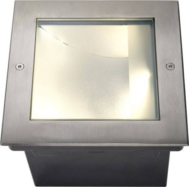 DASAR LED SQUARE Bodeneinbau- leuchte, asymmetrisch, Edel- stahl 316, 28W,