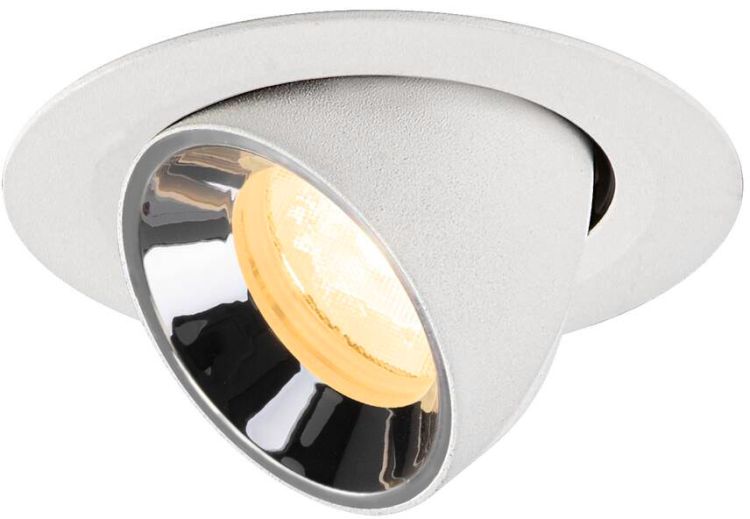 SLV NUMINOS® GIMBLE XS, Deckeneinbauleuchte weiß/chrom 3000 K 40°
