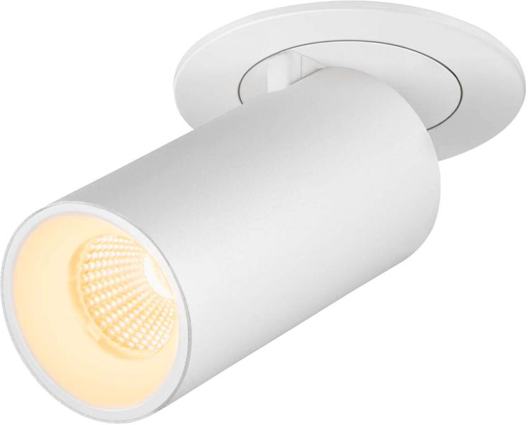 SLV NUMINOS® PROJECTOR S, Deckeneinbauleuchte, 3000 K, 55°, zylindrisch, weiß / weiß