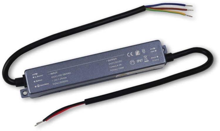 ISOLED LED Trafo 24V/DC, 100W, IP67, ultraflach