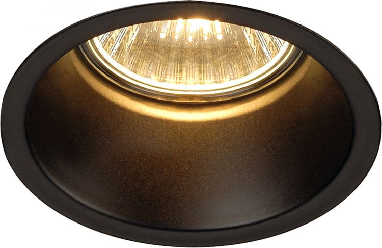 SLV HORN GU10 Downlight, rund, mattschwarz, max. 50W