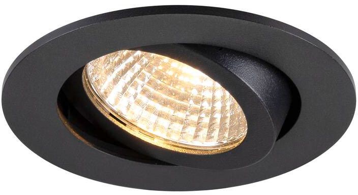 SLV NEW TRIA® 68, Deckeneinbauleuchte, PHASE, AIRTIGHT, rund, 3000 K, 7.5 W, schwarz