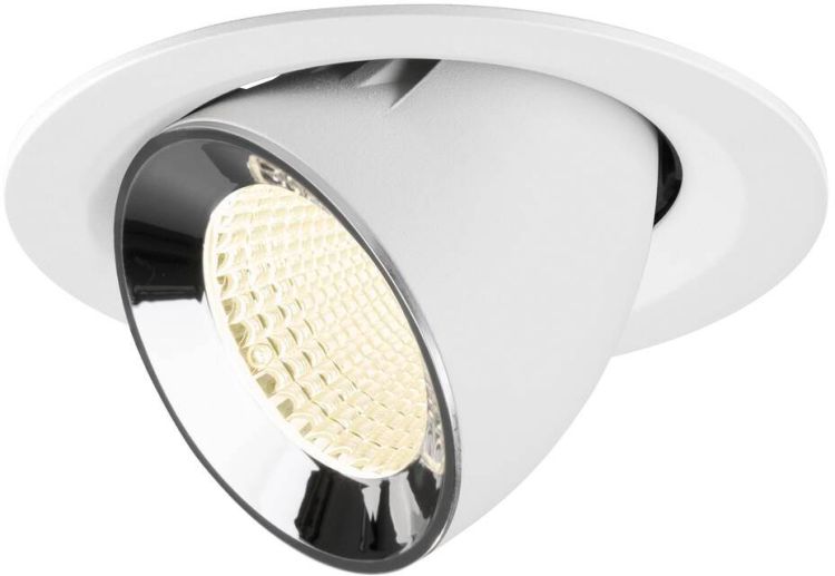 SLV NUMINOS® GIMBLE M, Deckeneinbauleuchte weiß/chrom 4000 K 40°