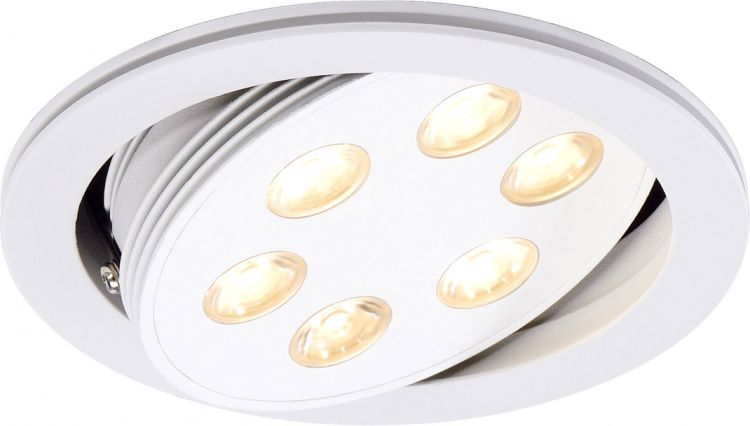 SLV TRITON LED Downlight 6x3W, mattweiss, LED warmweiss