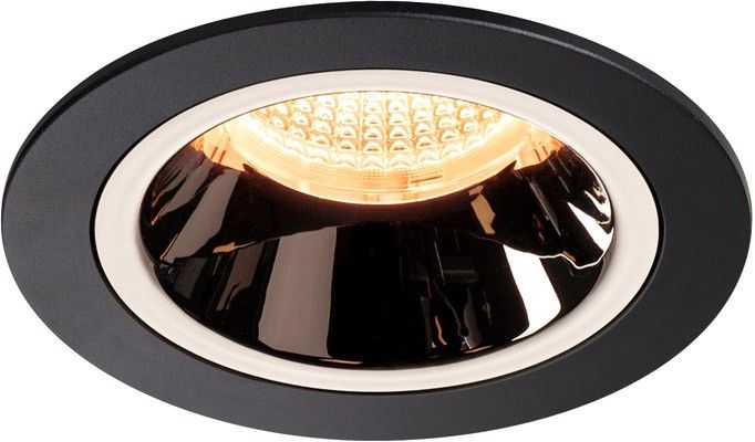 SLV NUMINOS® DL M, Indoor, luminaria empotrada de techo led negro/cromo 2700 K 40° con resortes