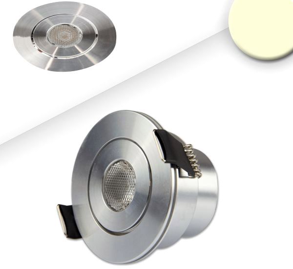 ISOLED LED Einbaustrahler, 3W, 45°, rund, Alu-geb., warmweiß