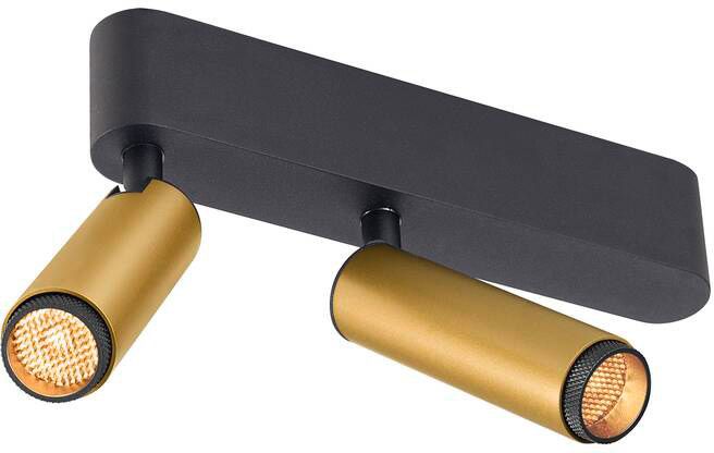 SLV GRIP! S, Deckenaufbauleuchte, double, PHASE, 2700 K, 21 W, 29°, gold / schwarz