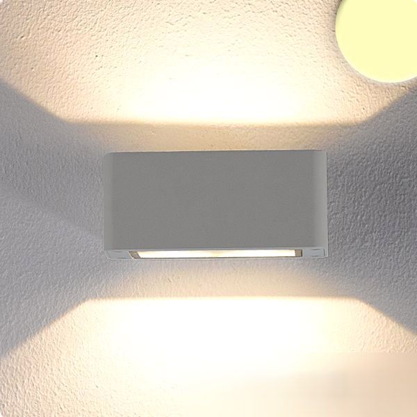 ISOLED LED Wandleuchte Up&Down 4x3W CREE, IP54, silber, warmweiß