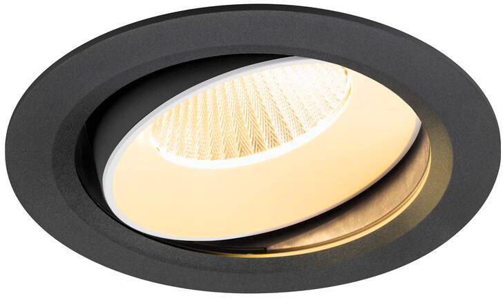 SLV NUMINOS® MOVE XL, Deckeneinbauleuchte, 3000 K, 40°, IP20, rund, schwarz / weiß