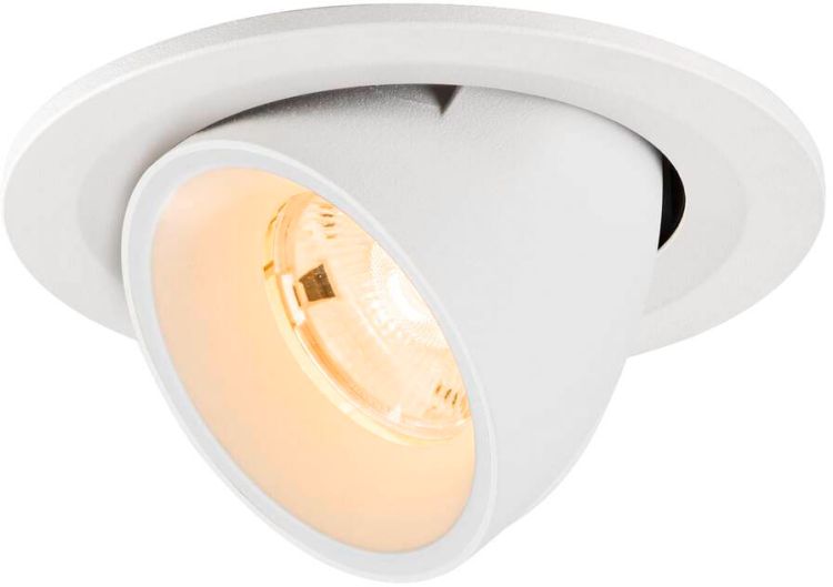 SLV NUMINOS® GIMBLE S, Deckeneinbauleuchte, 2700 K, 20°, IP20, rund, weiß
