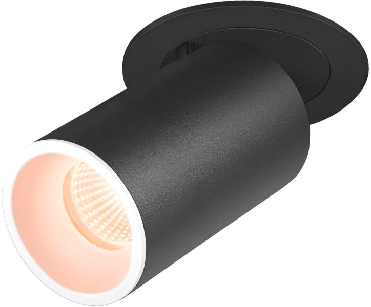 SLV NUMINOS® PROJECTOR M, Deckeneinbauleuchte, 2700 K, 55°, zylindrisch, schwarz / weiß
