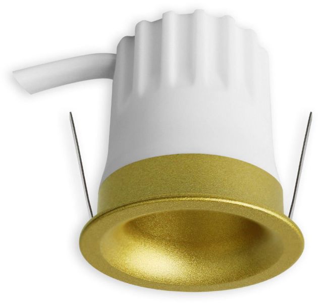 ISOLED LED Einbaustrahler BACK32, gold, rund, 5W, CRI90, 2700K, rückversetzt, Honeycomb, dimmbar