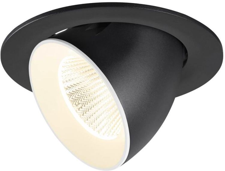 SLV NUMINOS® GIMBLE L, Deckeneinbauleuchte, 4000 K, 40°, IP20, rund, schwarz / weiß