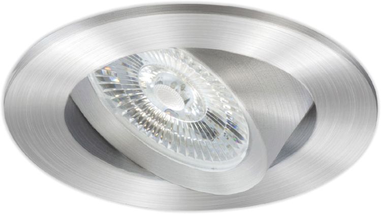 ISOLED LED Einbauleuchte Slim68 MiniAMP Alu gebürstet, rund, 8W, 24V DC, warmweiß, dimmbar