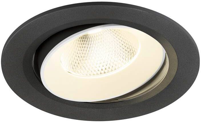 SLV NUMINOS® MOVE L, Deckeneinbauleuchte, 4000 K, 20°, IP20, rund, schwarz / weiß