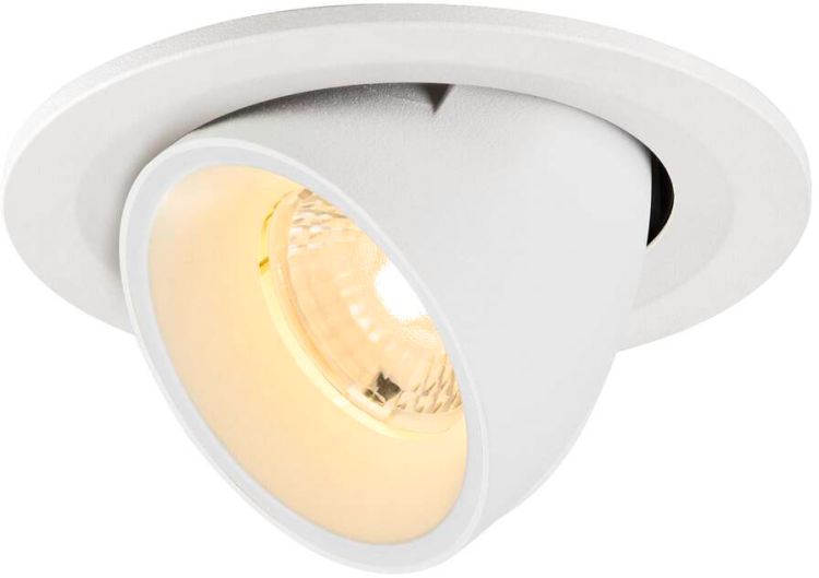 SLV NUMINOS® GIMBLE S, Deckeneinbauleuchte, 3000 K, 40°, IP20, rund, weiß