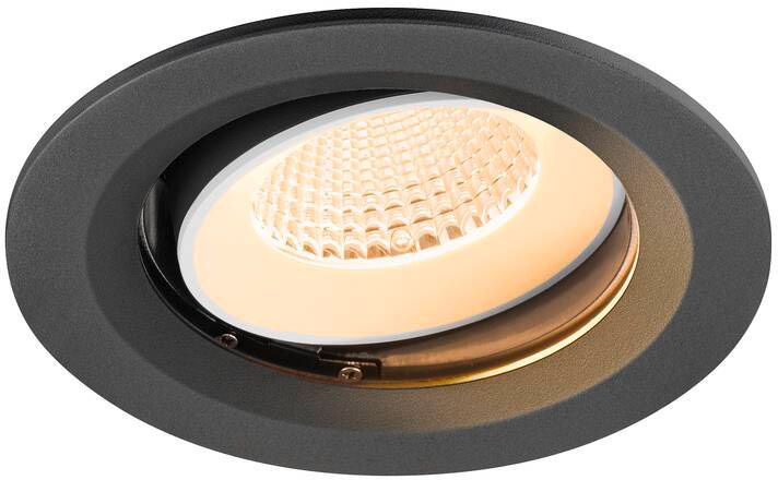 SLV NUMINOS® MOVE M, Deckeneinbauleuchte, 2700 K, 40°, IP20, rund, schwarz / weiß