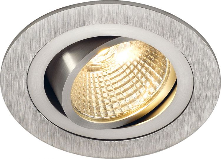 NEW TRIA DL ROUND Set, Downlight, alu-brushed,6W,38°, 2700K, inkl. Treiber