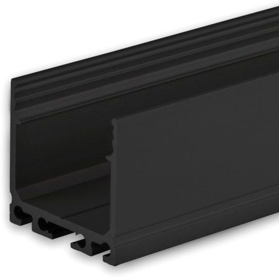 ISOLED LED Aufbauprofil SURF24 Aluminium schwarz eloxiert RAL 9005, 200cm