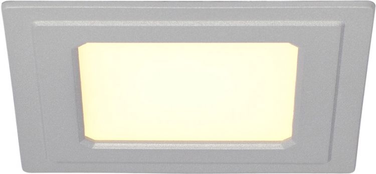 SLV SENSER 6 Einbauleuchte, LED, 3000K, eckig, silbergrau, 6W