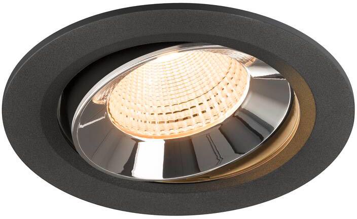 SLV NUMINOS® MOVE L, Deckeneinbauleuchte schwarz/chrom 2700 K 55°