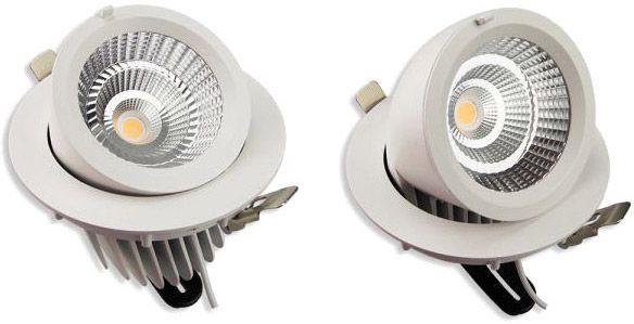 ISOLED LED Shop-Downlight Sphere, 35W, ausschwenkbar, weiß, warmweiß