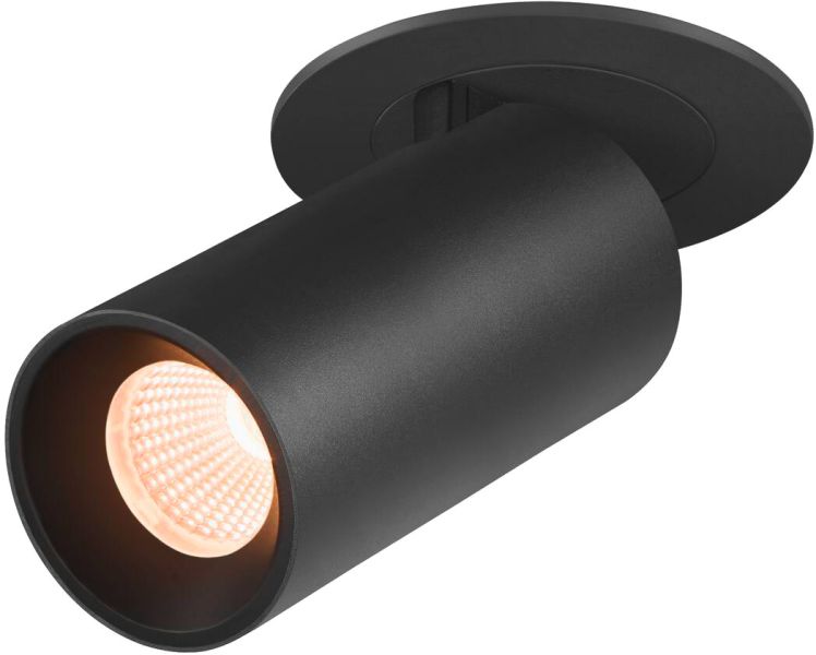 SLV NUMINOS® PROJECTOR S, Deckeneinbauleuchte, 2700 K, 55°, zylindrisch, schwarz / schwarz