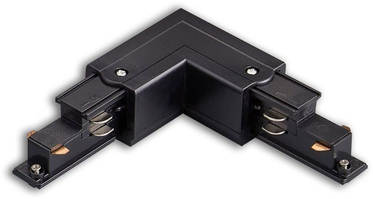 ISOLED 3-Phasen DALI L-Verbinder für Aufbauschiene, N-Leiter innen, schwarz
