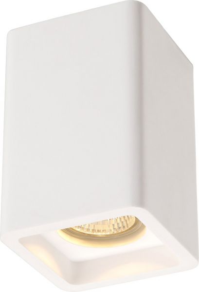 SLV PLASTRA Deckenleuchte, CL-1, eckig, weisser Gips, GU10, max.35W