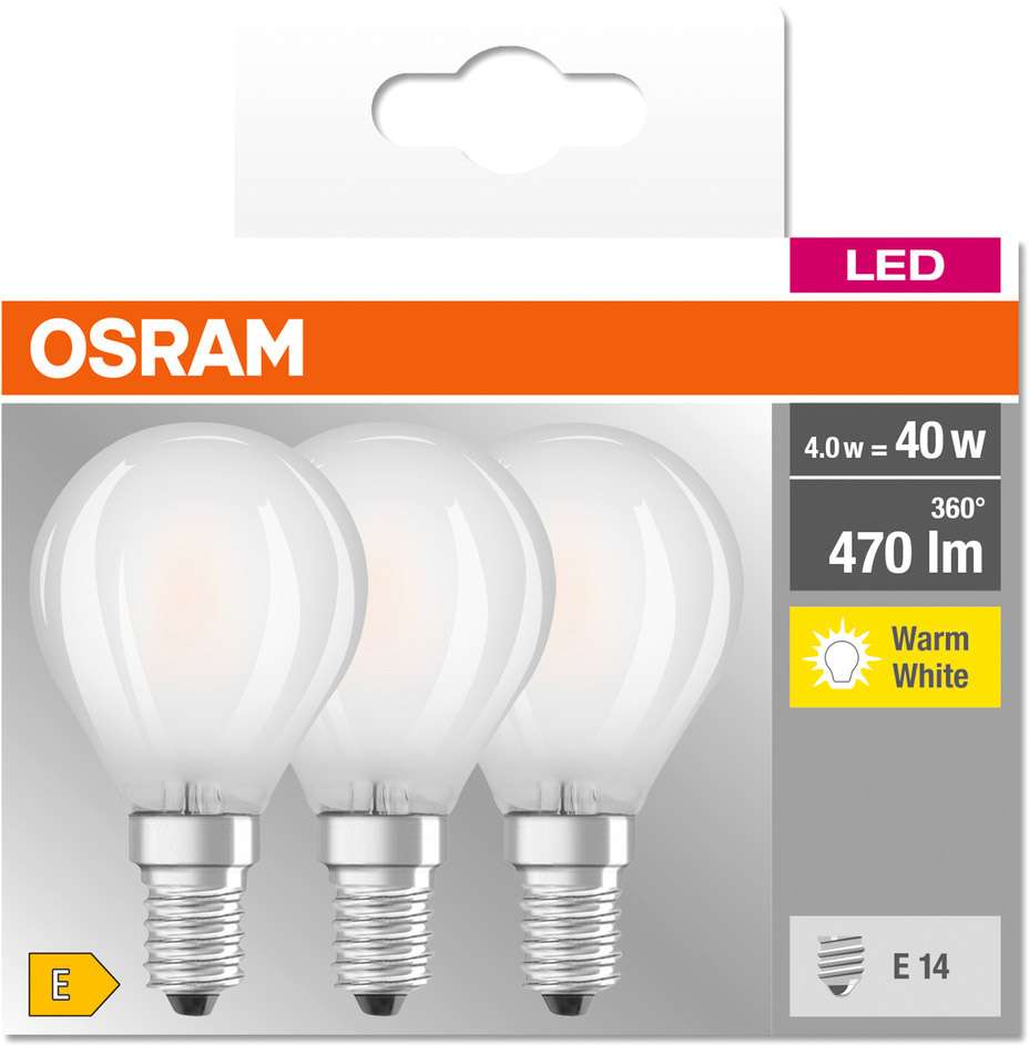 OSRAM LED Lampe PCR LAMPS WITH CLASSIC P 4.9W 827 Frosted E14 Warmweiss 40580758