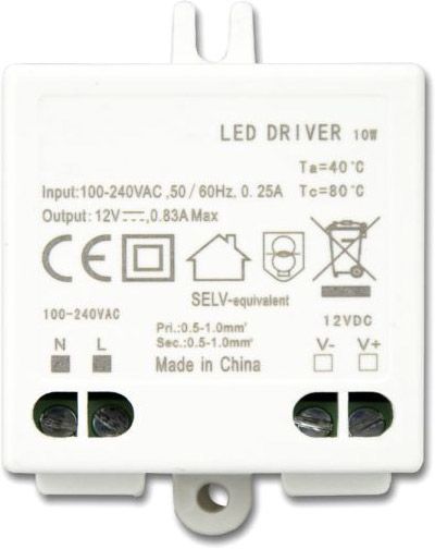 ISOLED LED Trafo 12V/DC, 0-10W, SELV