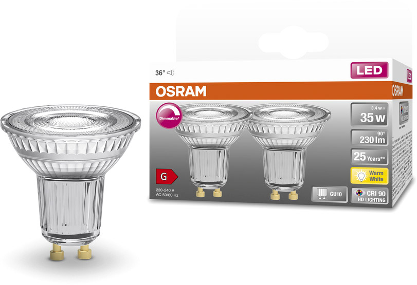 OSRAM LED SUPERSTAR PAR16 35 36 ° 3.4 W/2700 K GU10 DIM