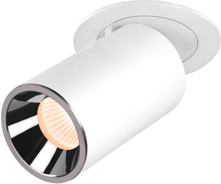 SLV NUMINOS® PROJECTOR M, Deckeneinbauleuchte, 2700 K, 20°, zylindrisch, weiß / chrom